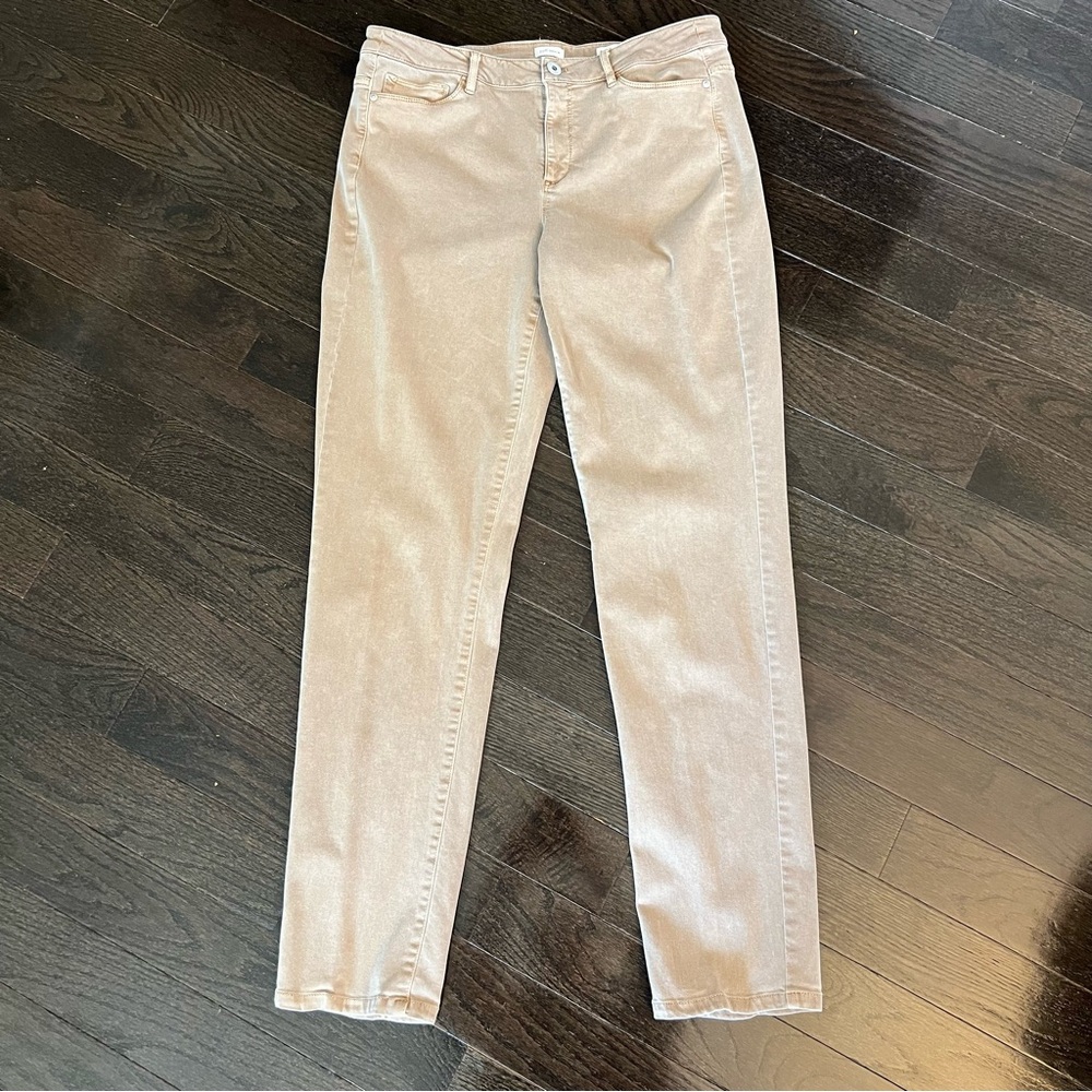 J Jill Women's Tan Boyfriend Jeans
